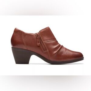 Clarks Brown Leather Mules Size 9.5 Wide